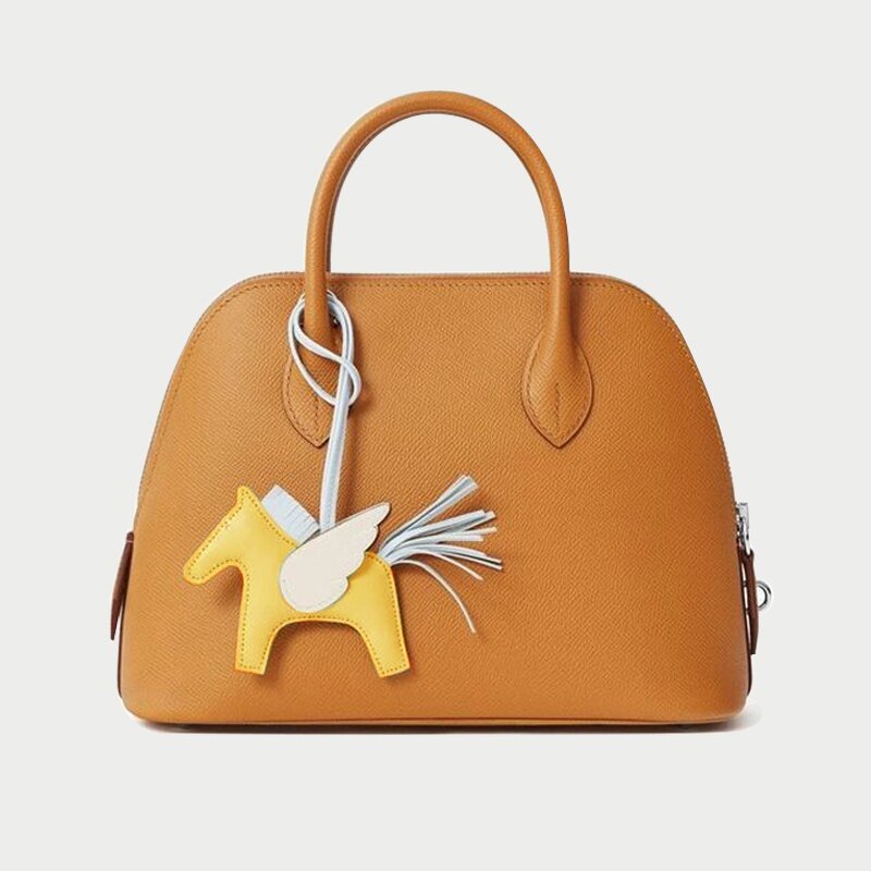 H family small Pegasus pendant hand-stitched bag pendant female leather tassel car small charm keychain pendant