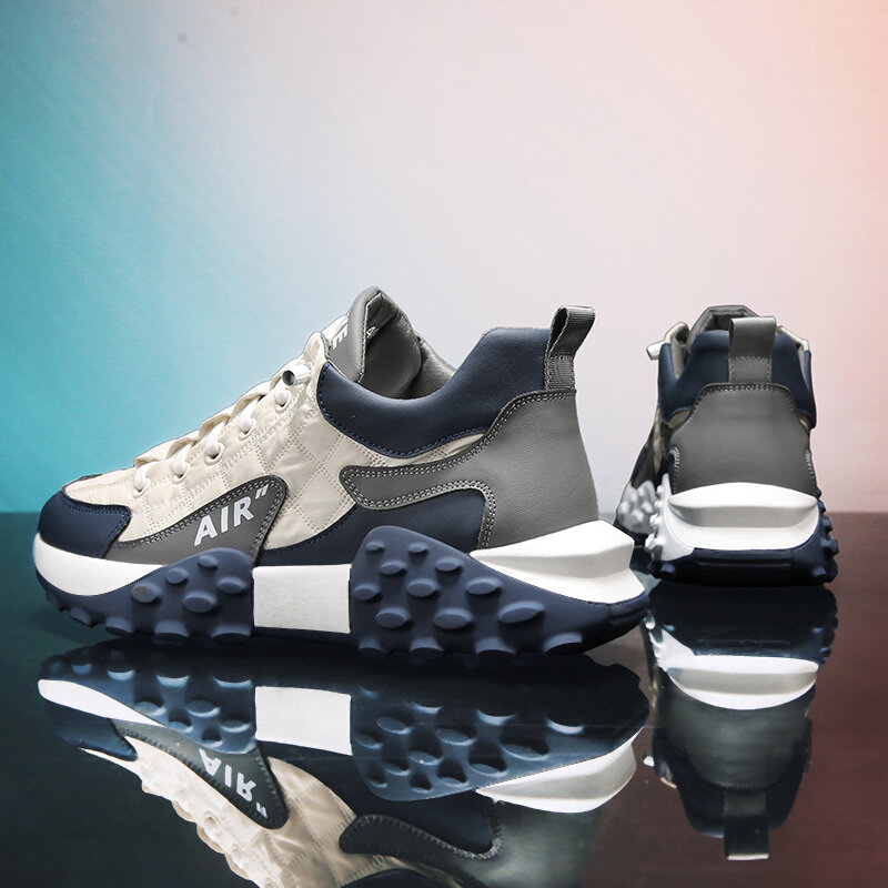 Sneakers Platform Pria 2023 Sepatu Chunky Kasual Pria Bersirkulasi Fashion Baru Sepatu Lari Jogging Sepatu Pria Tenis Hombre