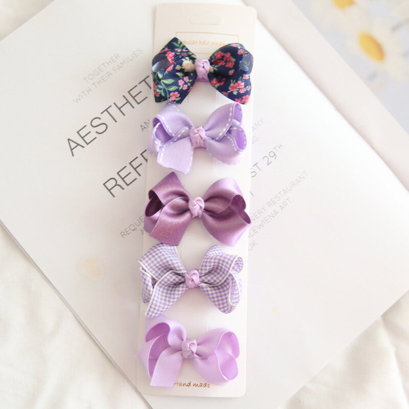 5/8Pcs/Set Bowknot Baby Girl Hairpins Cute Sweet Floral Hair Clips for Children Kids Princess Barrettes Baby Hair Accessories