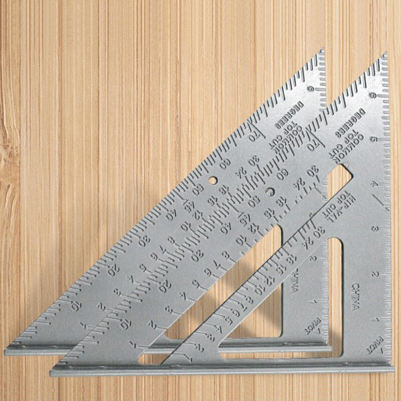 Righello a triangolo quadrato in lega di alluminio righello quadrato di misurazione per carpenteria da 7 pollici righello ad angolo addensato a 90 gradi righello per sega da cruscotto