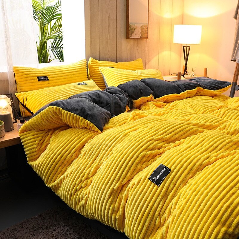Однотонный зимний теплый бархатный пододеяльник кораллового цвета, наволочка, двойная кровать, пододеяльник, двойная кровать, пододеяльни...