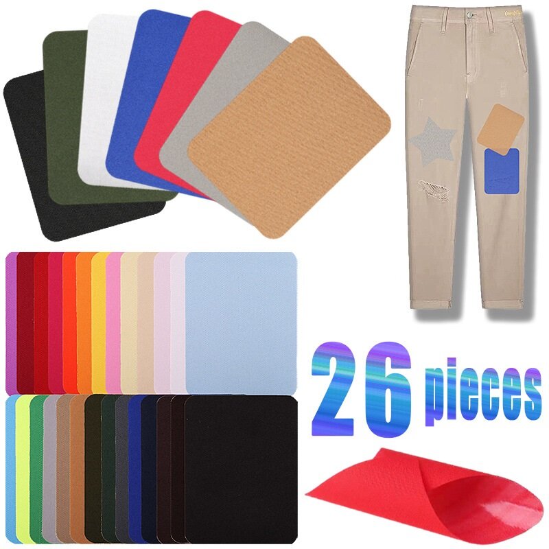 26 tipos de cor arbitrária corte tarja remendo passar remendos bordados para roupas jeans chapéu adesivo costurar-no remendo da camiseta diy