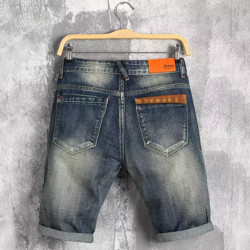 Шорты DIMUSI мужские джинсовые, рваные Бермуды, скейтборд, рваные волнистые, летние штаны, 38,YA619