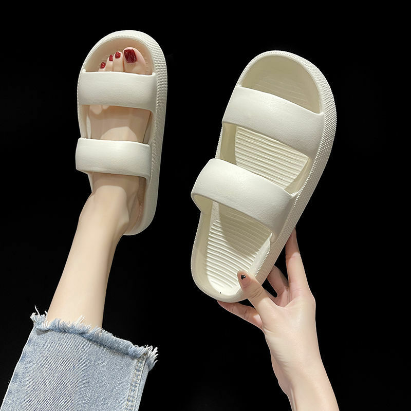 Sandal Rumah Uniseks Sandal Pantai Anti-selip Kamar Mandi Platform Tebal Wanita Sandal Jepit Dalam Ruangan EVA Lembut Fashion Wanita 2022 Baru