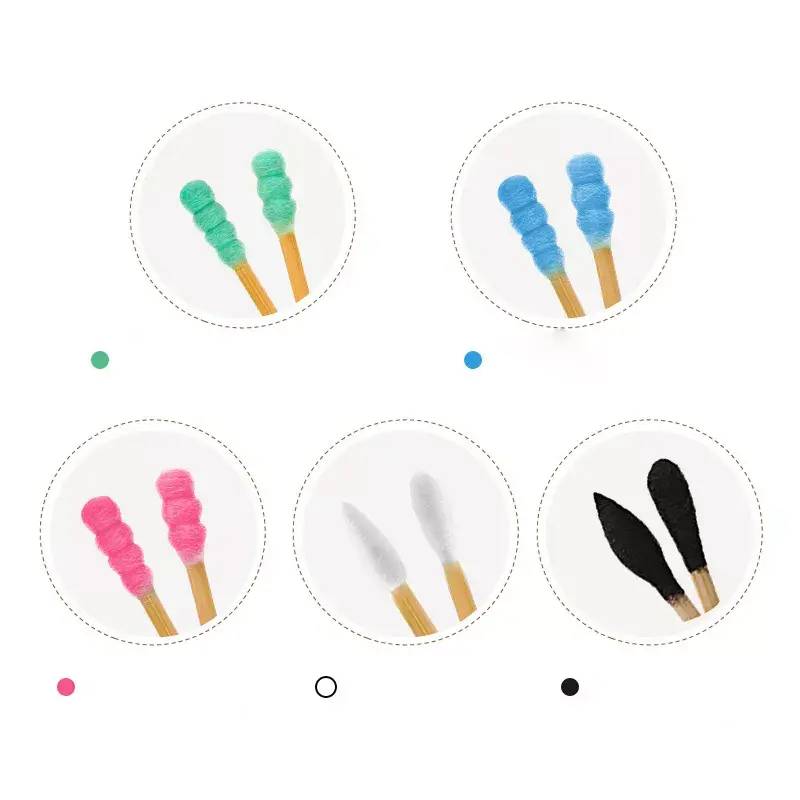 100/200Pcs Bamboo Cotton Swab Wood Sticks Soft Cotton Buds Cleaning of Ears Tampons Cotonete Pampons Health Beauty
