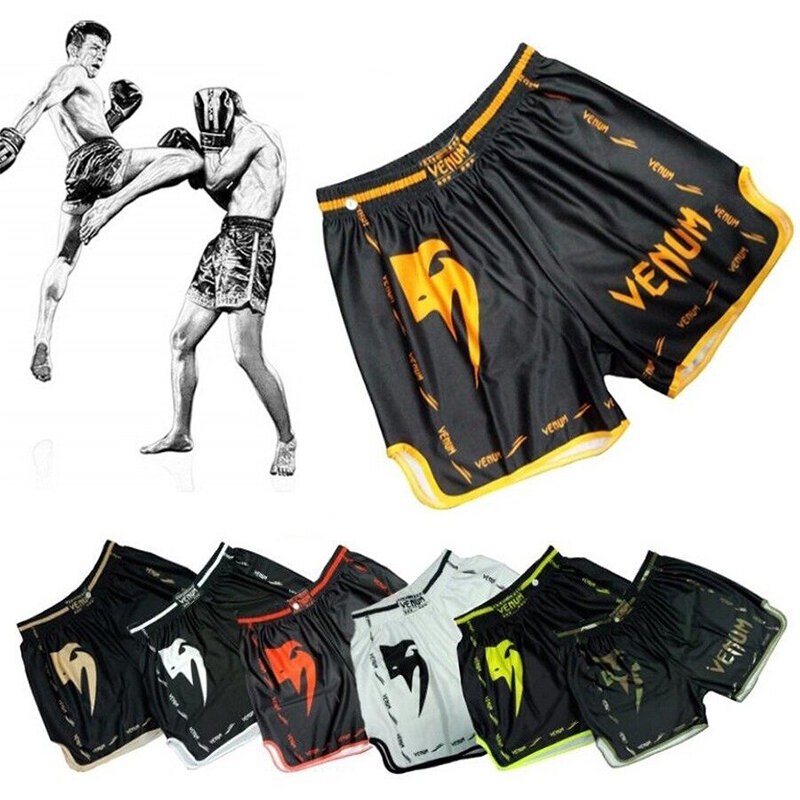 Pantalones cortos de Muay tailandés para hombre, ropa de artes marciales mixtas, boxeo, competición de combate, deportes de lucha