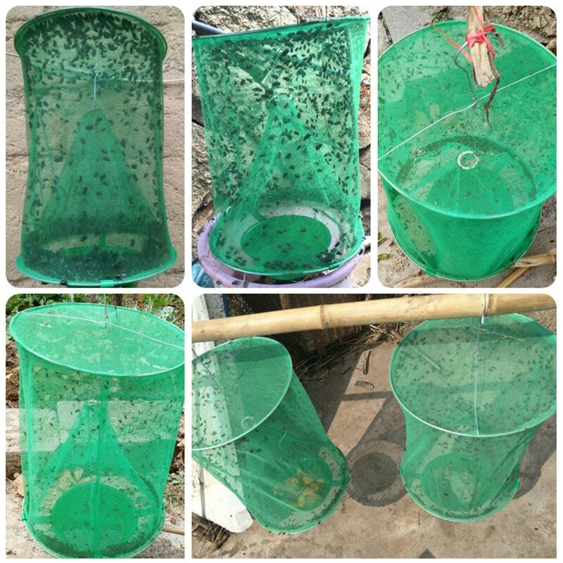 Atrapamoscas colgante reutilizable para el jardín, jaula con red para Control de plagas, 1 a 10 piezas