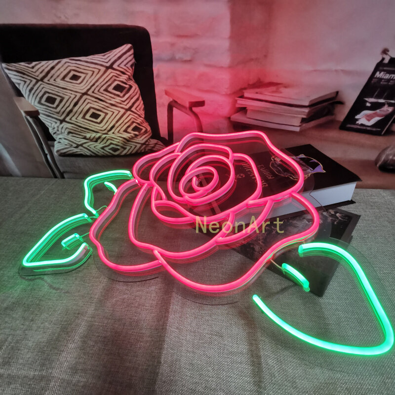 Rosa-neón-señal decorativa personalizada, letras luminosas, palabras, boda, diseño de fiesta interior, nombre artístico, cama, Pub, dormitorio, decoración de pared