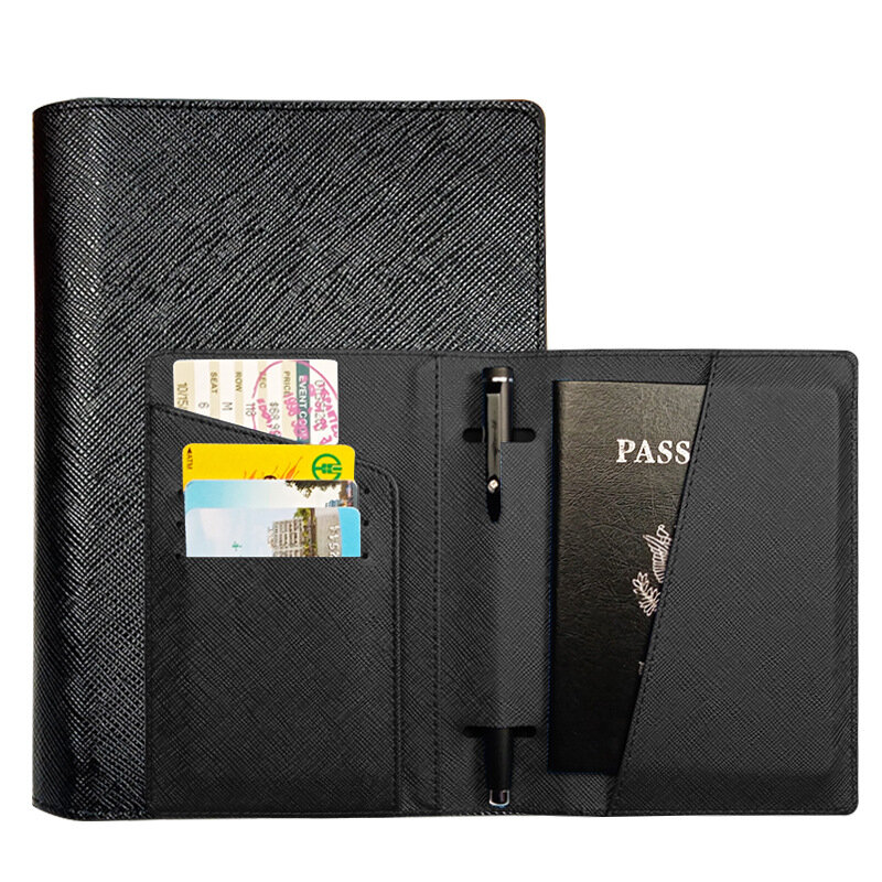 Housse de passeport en cuir PU ID porte-carte de crédit femmes portefeuille carte sac hommes portefeuille étui accessoires de voyage porte-passeport d'embarquement étuis pour passeport