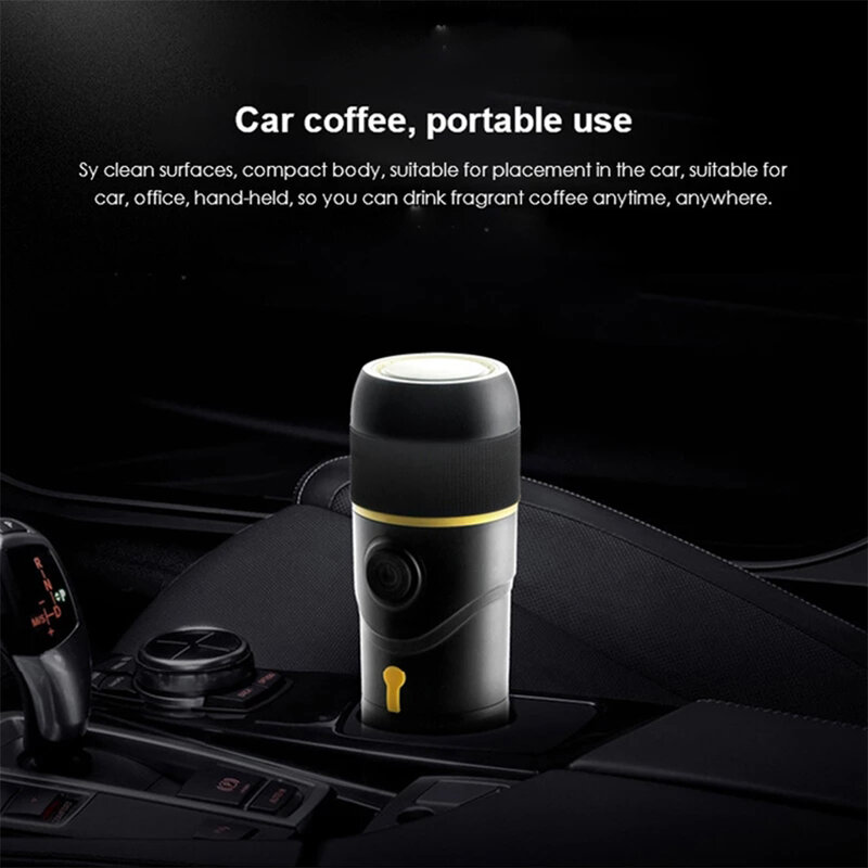 Mini cafetera Espresso portátil para el hogar y el coche, máquina de café automática para exteriores, con taza de café, cafetera