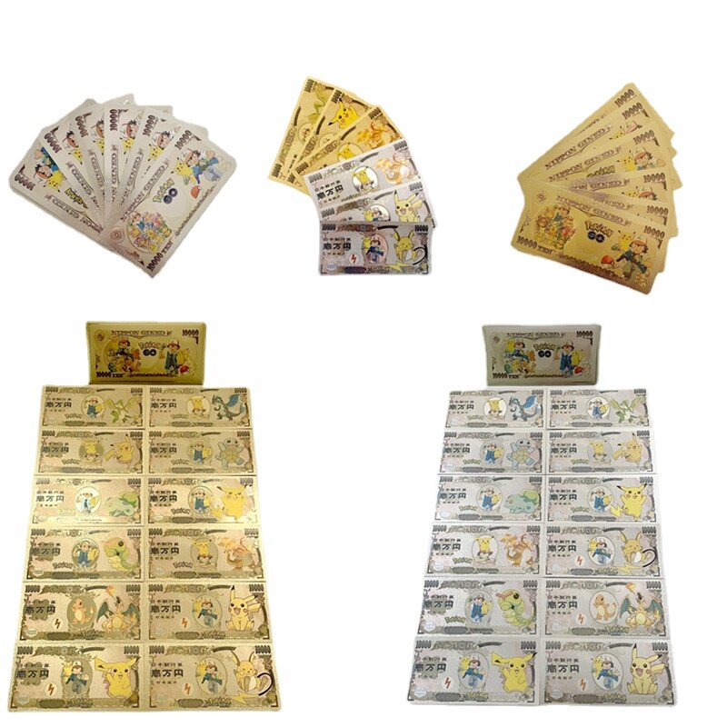 Colección de tarjetas de Pokémon Pikachu para niños, colección de recuerdos clásicos, monedas de oro 2022, Bola de bolsillo de Pikachu, regalo de Navidad para niños, 10000