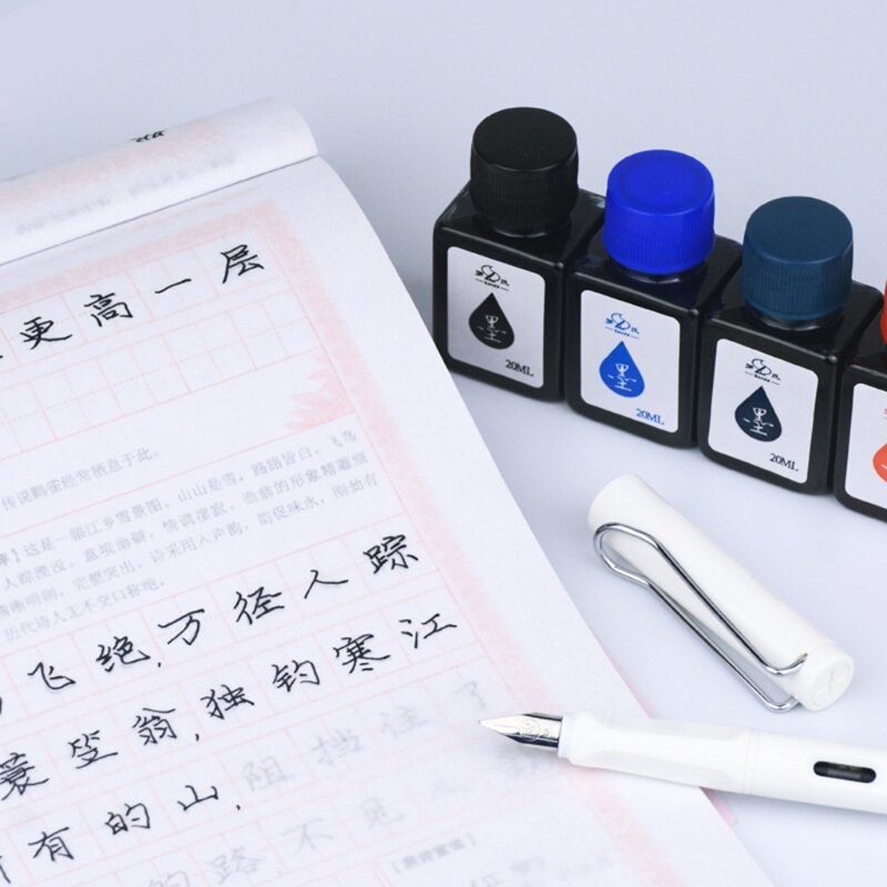 Botol Tinta Pena Tinta 20Ml Volume Tulis Halus Cepat Kering Ideal untuk Berbagai Pena Air Mancur Pena Celup Menulis Kaligrafi