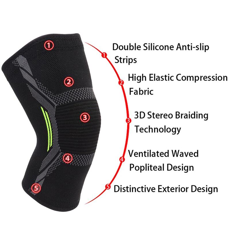 Sports Knee Pads Elastic Non-Slip Cold Protective Knee Brace Fitness Running Cycling Gear Legs Equipment Nylon Elbow Knees Pads