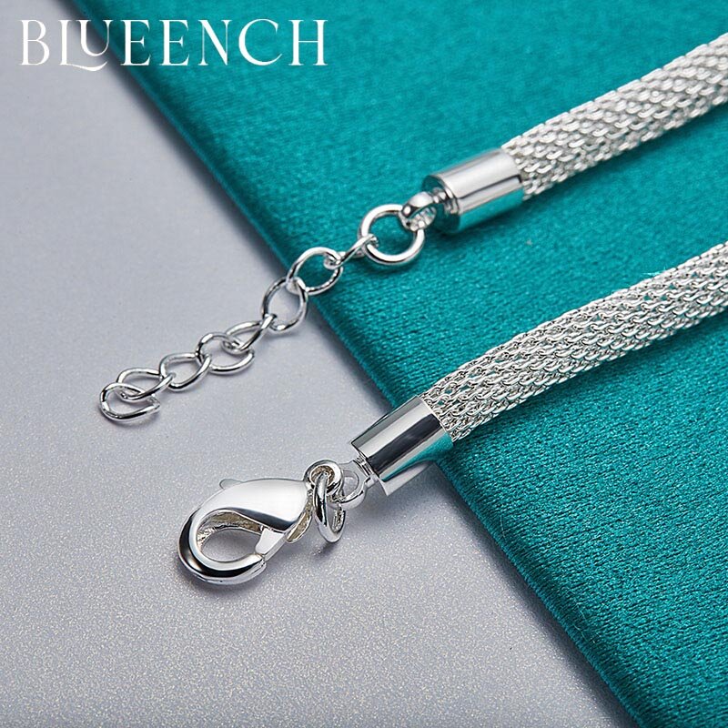 Blueench catena serpente in argento 925 con bracciale fiore per gioielli moda festa nuziale donna