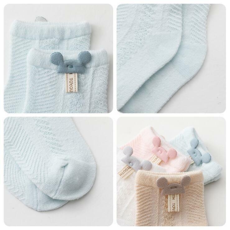 Calcetines de malla de algodón para bebé recién nacido de 0 a 3 años, calcetines finos transpirables para niño pequeño, accesorios de ropa para niños