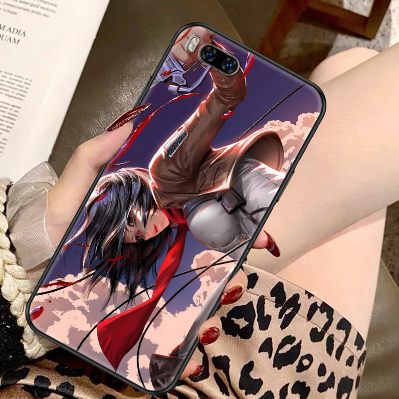 Mikasa ackerman anime caso de telefone para xiaomi mi nota 8 9 10 11 9t 10 a3 lite pro ultra preto arte funda silicone prime moda