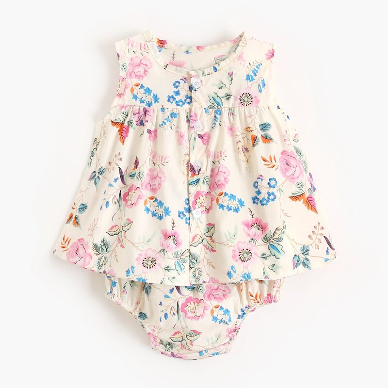 Rinikinda roupas de bebê recém-nascido meninas macacão verão novo algodão floral do bebê menina uma peça roupas todos os jogos da criança onesies