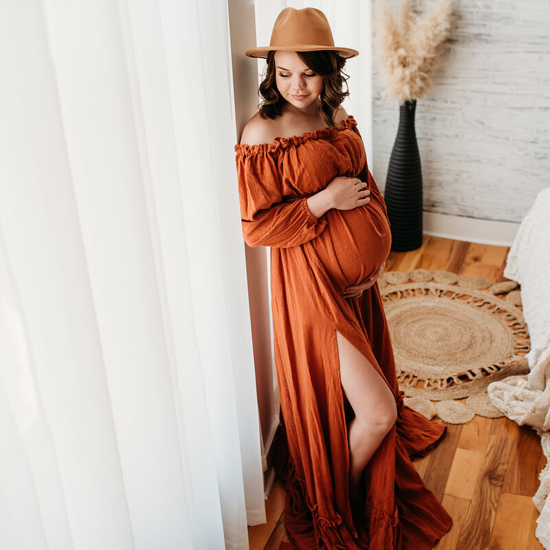 Don & Judy – ensemble haut et jupe Style Boho rétro, tenue de maternité ou Non, pour séance photo, accessoires de fête, 2021