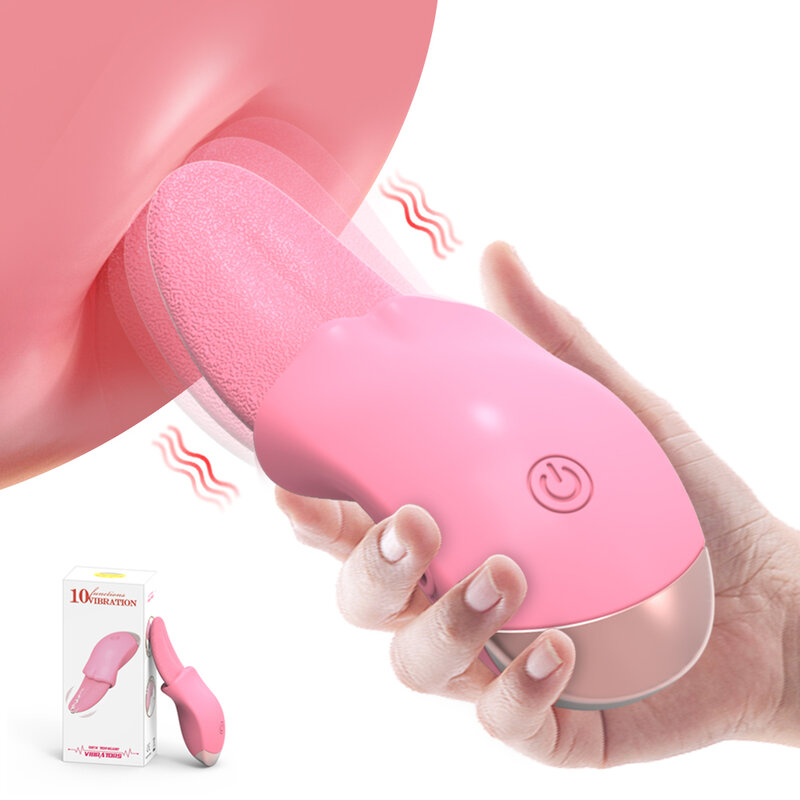 Vibratore per leccare la lingua per le donne G spot stimolatore clitorideo capezzolo ricaricabile masturbatore femminile Mini clitoride giocattolo del sesso per le donne