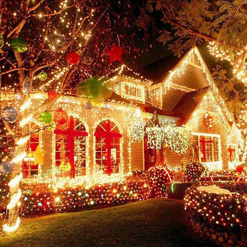 USB LED String Lights Remote Control Copper Wire Battery Powered 8Mode Outdoor Fairy Garland Christmas Wedding Party Decoration
