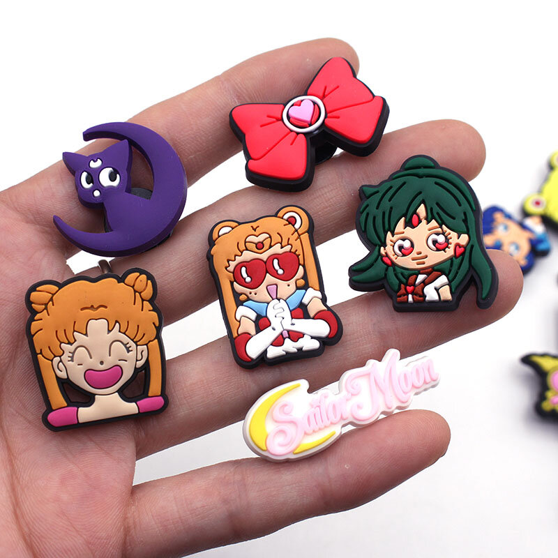 Enkele Verkoop 1Pcs Japanse Magische Meisjes Pvc Schoen Charmes Mizuno Ami Schoen Accessoires Klomp Decoraties Voor Croc Jibz Kids geschenken