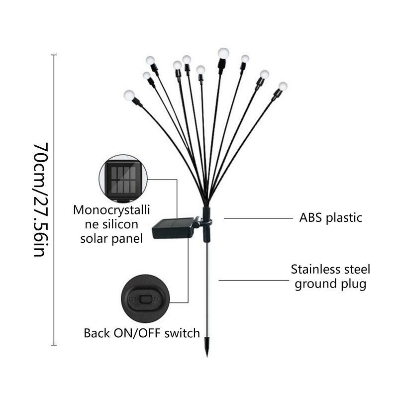 Наружный садовый светильник на солнечной батарее s-Swaying, светодиодный водонепроницаемый садовый светильник льник на солнечной батарее