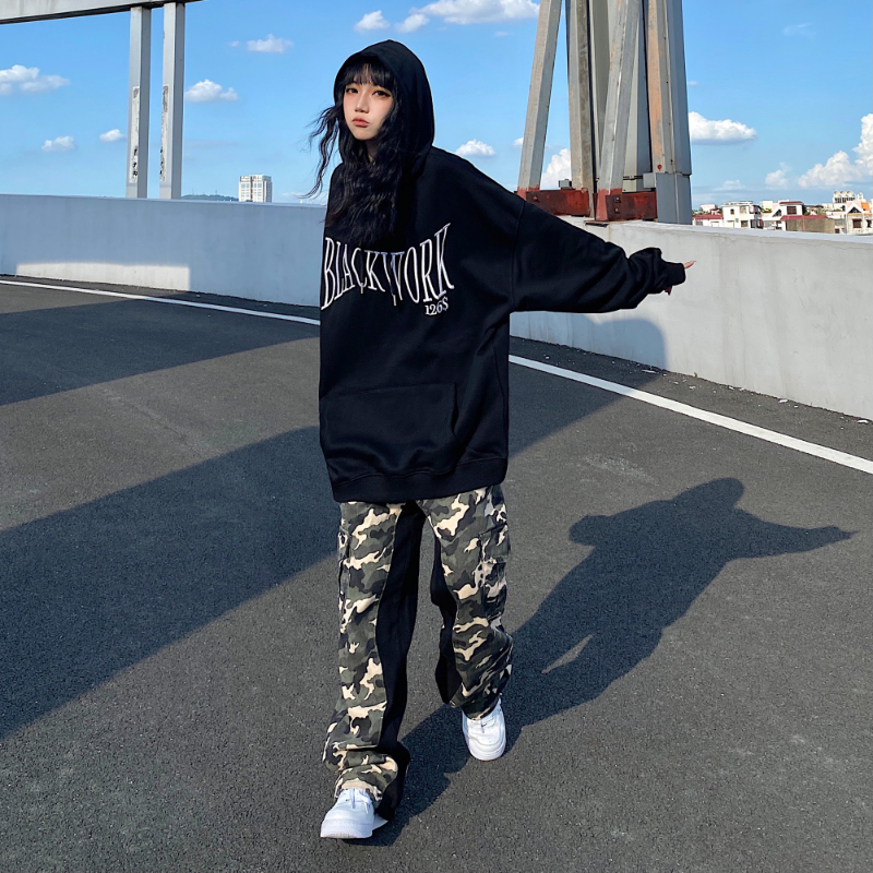 Y2K Letter พิมพ์ Hoodies Sweatshirt ผู้หญิง Hip Hop เสื้อแขนยาว Harajuku Goth ขนาดใหญ่ Thicken Warm Pullover Hoodies Streetwear
