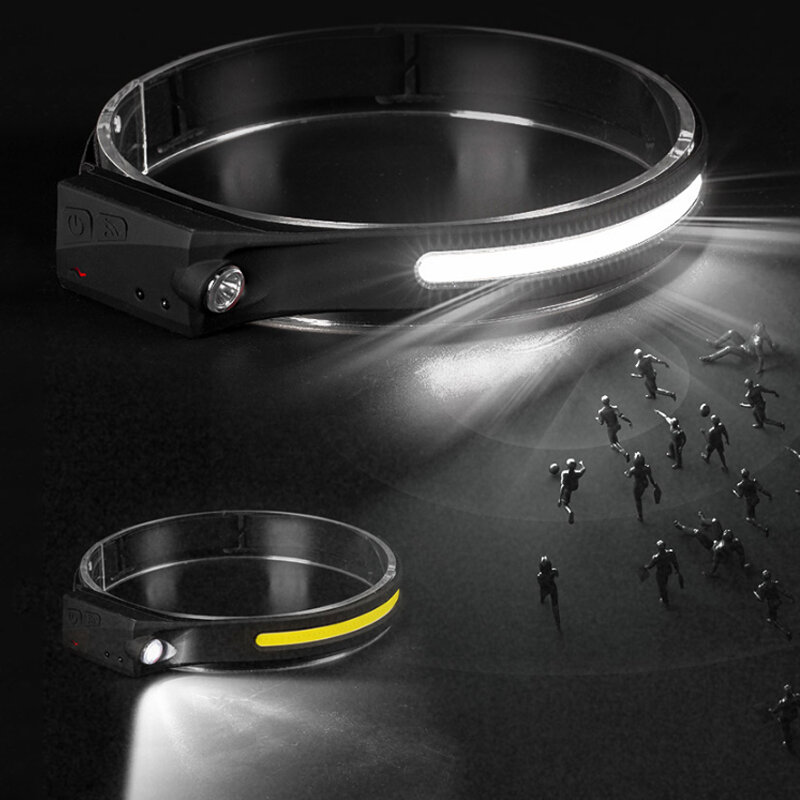 XPE + COB Đèn Pha LED USB Loại C Sạc Lantern2022 Cảm Biến Mới Đèn Pha 1200MAh Pin Cắm Trại Đêm Chạy đèn Pin Đèn Pin