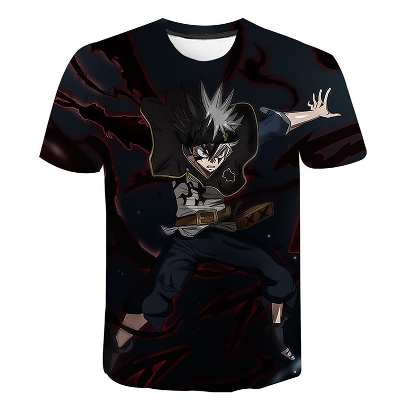 Zwarte Klaver 3D Print T Shirts Jongens Meisjes O Hals Korte Mouwen T-shirts Harajuku Anime Streetwear Hip Hop Tops charmante Kinderen Fit