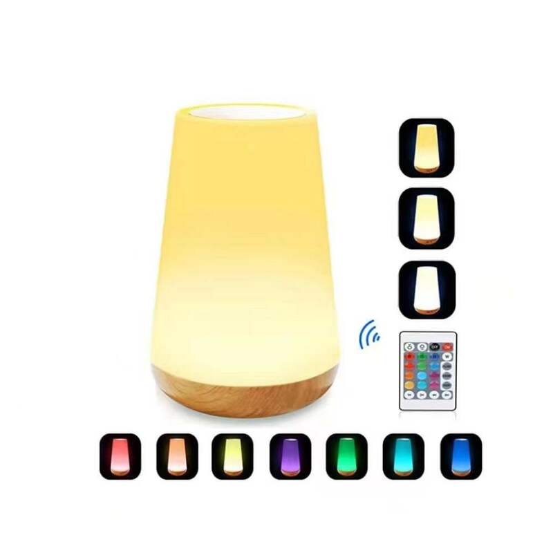ไฟ LED กลางคืนไฟสัมผัสควบคุมข้างเตียงโคมไฟ USB โคมไฟตั้งโต๊ะเปลี่ยนสีของขวัญสำหรับเด็กกลางคื...