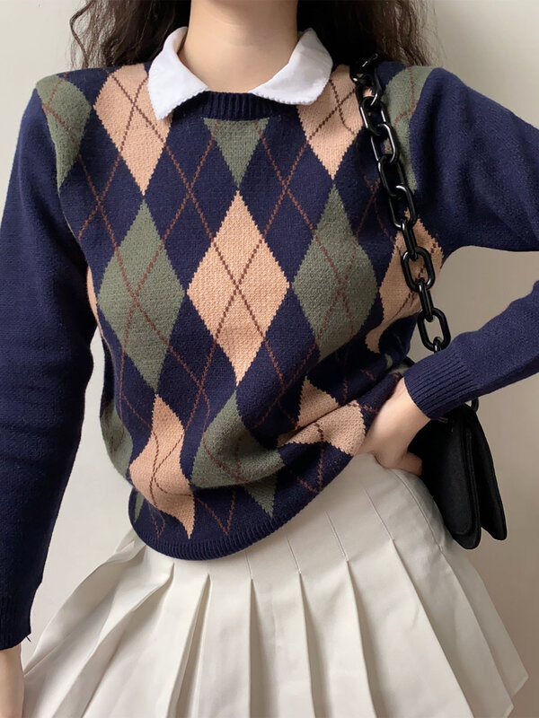 Pull à manches longues en coton tricoté pour femme, pull de luxe, Style de rue, ample, décontracté, Vintage, automne