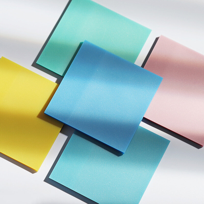 50 Vellen Verblinden Kleur Transparant Sticky Note Pads Waterdichte Zelfklevende