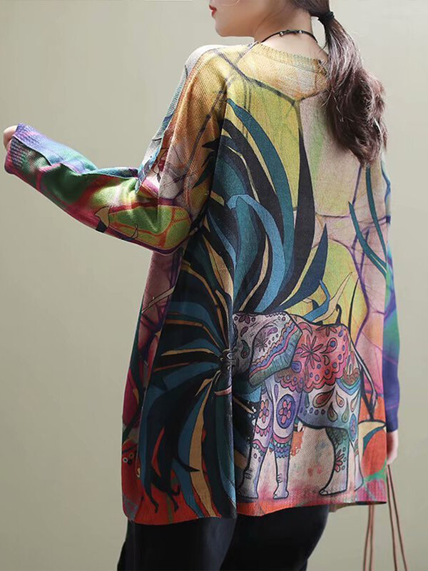 Max LuLu – pull Vintage imprimé pour femme, tricoté, ample, décontracté, grande taille, mode britannique, nouvelle collection 2022