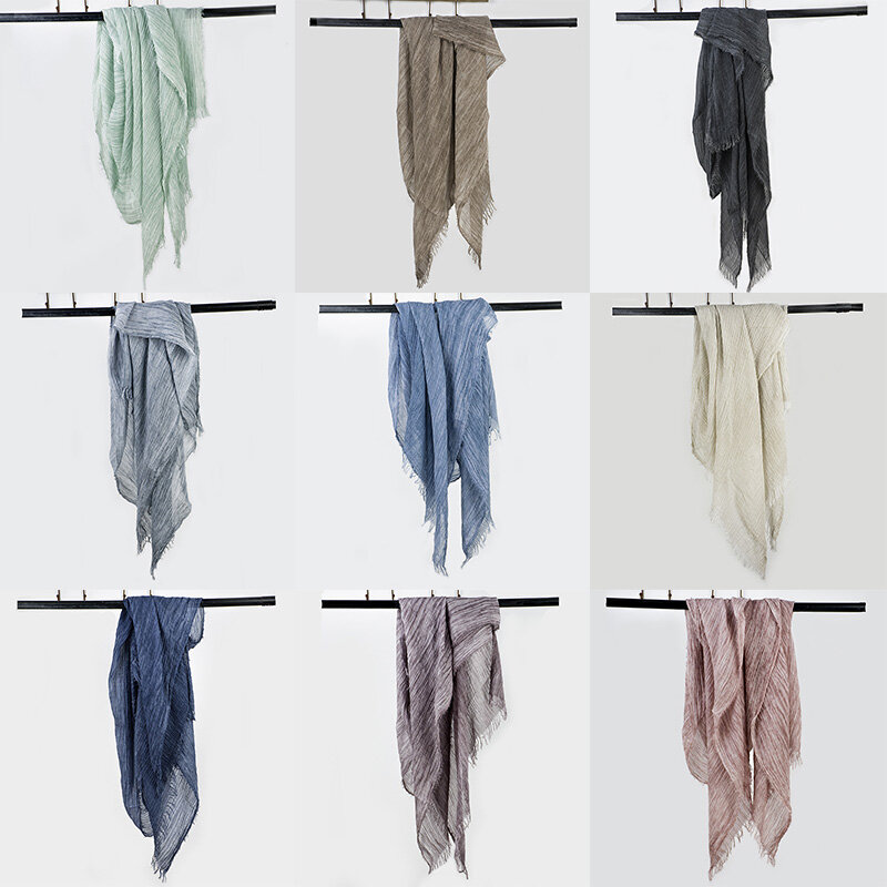 男性と女性のための冬のスカーフ,ユニセックスのショール,綿とリネン,無地,ビーチ用,新しいコレクション2022