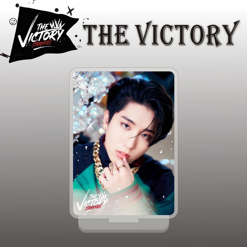 KPOP New Boys Stray Kids New THE VICTORY Acrylic cartoon doll stand-up accessories Desktop decoration stop sign ornaments Gifts