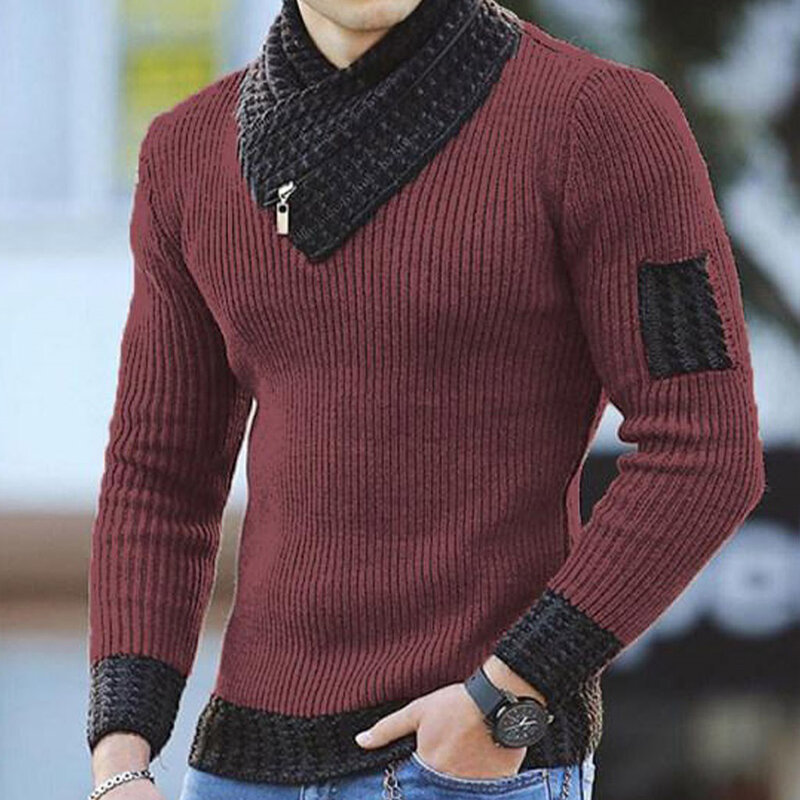 Camisola de gola alta masculina inverno moda estilo vintage camisola masculina fino ajuste quente pullovers de lã de malha camisolas grossas