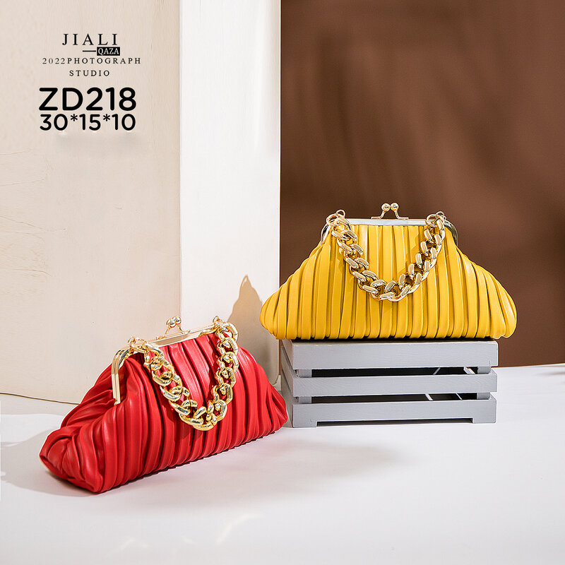 2022 Spring new solid color small square bag all-match hardware chain decorative plaid messenger bags for women