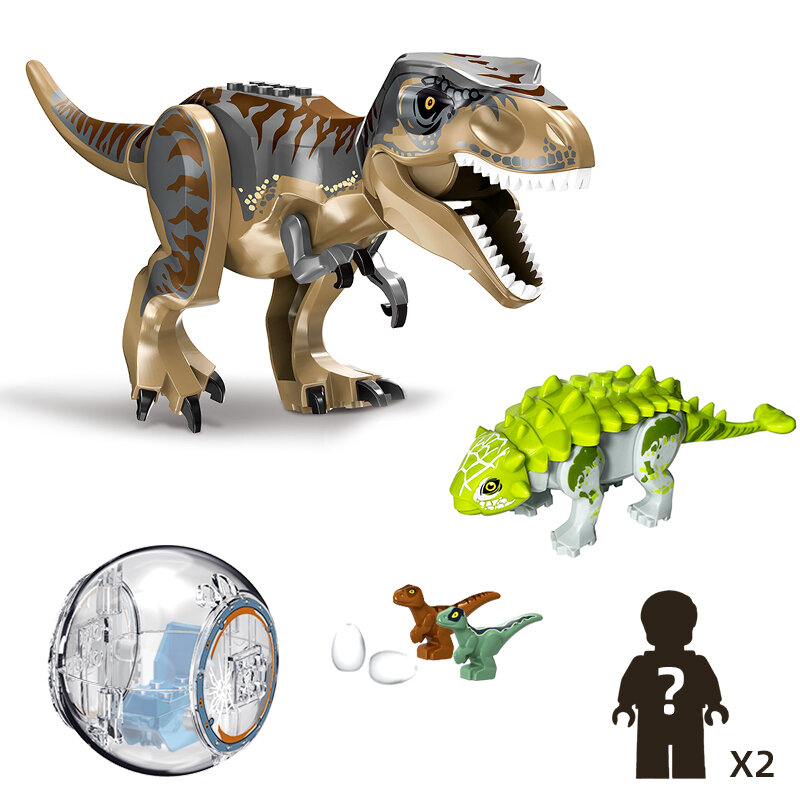 Big Jurassic Dinosaur Building Blocks Toys Park Compatible Major Brand Simulation Animal Rex Raptor Combination Boy Kids Gifts