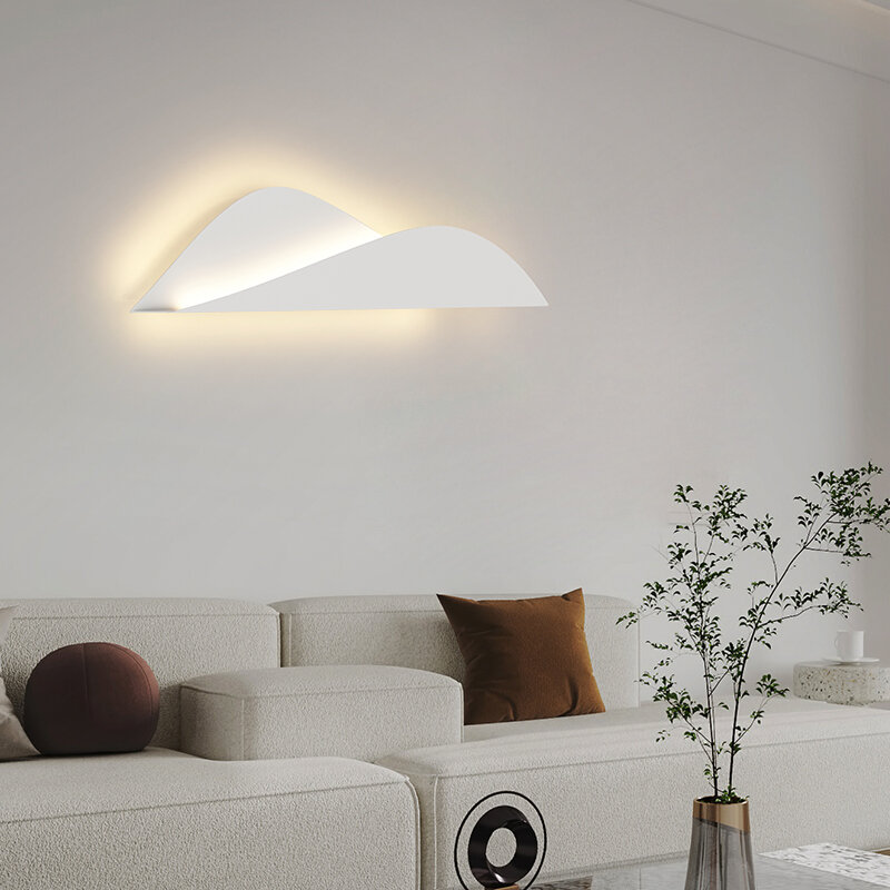 Lámpara de pared LED blanca moderna para sala de estar, iluminación de pasillo de hotel, diseño nórdico, simple, 90-260V