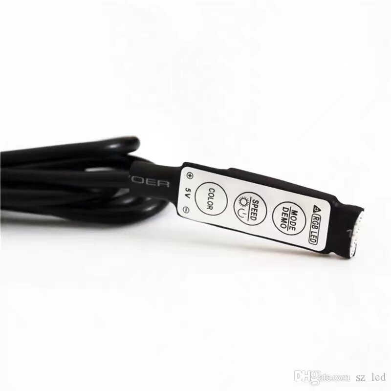 10Pcs 3 키 5V 미니 USB RGB 컨트롤러 LED 조 광 기 스위치 RGB Led Srtip 조명에 대 한 1M USB 케이블 DIY 조명 액세서리