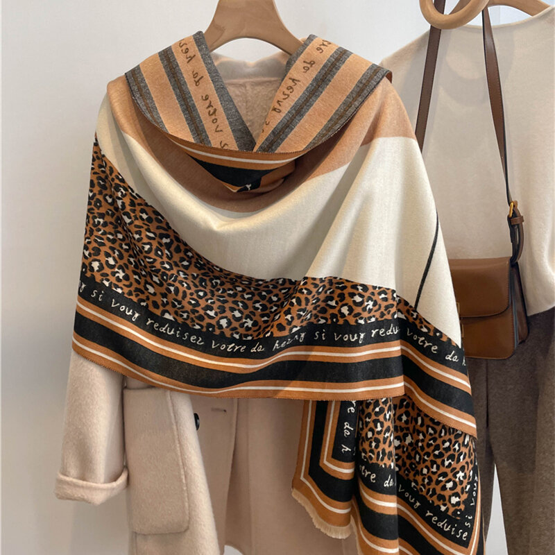 Nueva manta gruesa de Invierno para mujer, Bufanda de Cachemira cálida, pañuelo de diseño, Pashmina, chal, chal, Bufanda, borla, Echarpe
