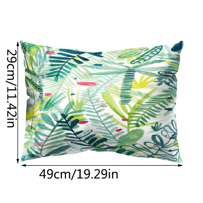 Наволочка прямоугольная из чехол для подушки с принтом полиэстера с изображением тропических растений, 30x50 см