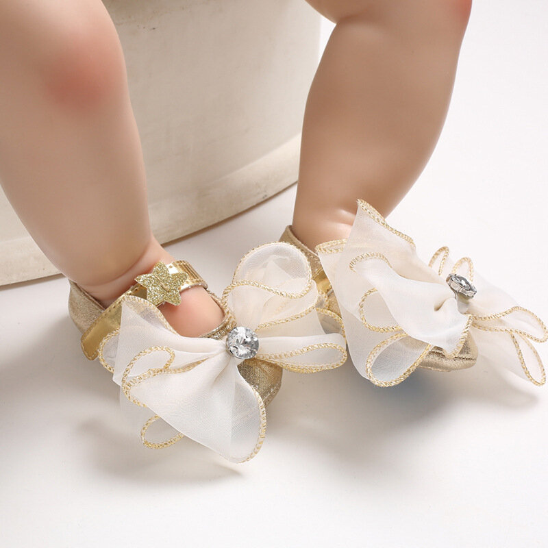 الوليد الطفل الأميرة الأحذية عدم الانزلاق المطاط باطن بولي toddler حذاء طفل فتاة جميلة bowknot الأحذية التعادل في فستان لارتداء حذاء طفل