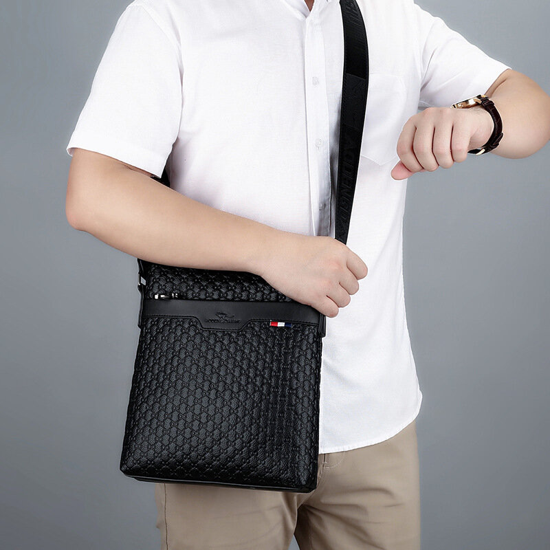 Bolso de hombro de negocios para hombre, bolsa cruzada de piel de vaca con capa frontal, bandolera de mensajero para iPad, bolsa de viaje informal para hombre, nuevo diseño