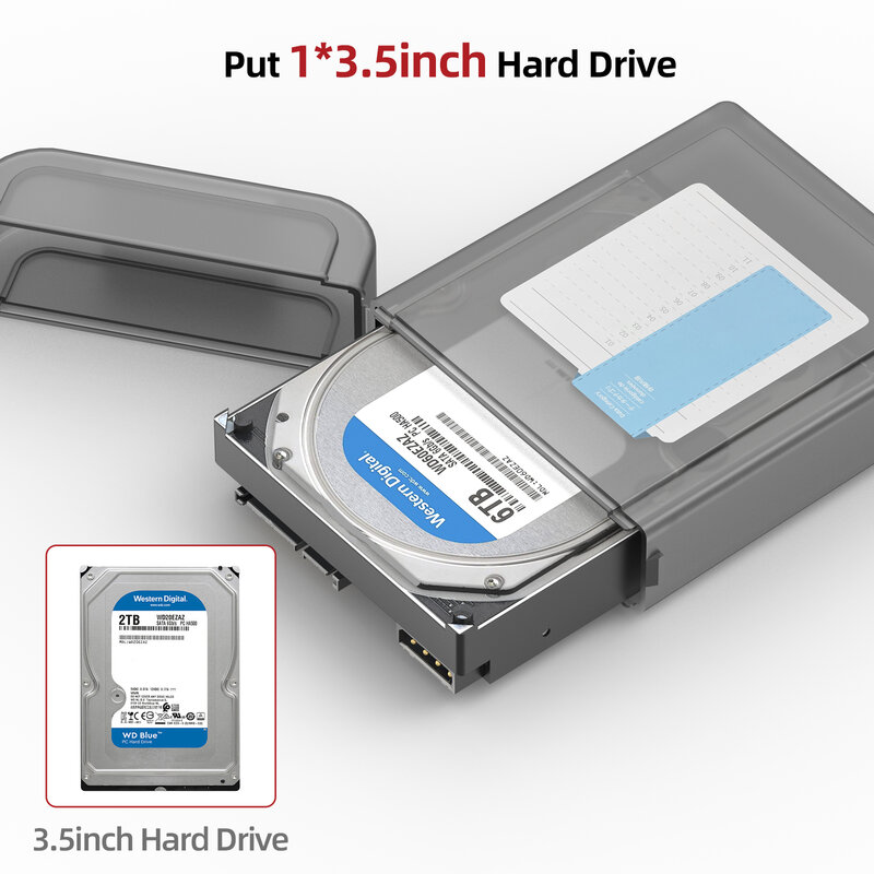 SAN ZNAG 2.5/3.5 بوصة الميكانيكية قرص صلب صندوق تخزين مع التسمية مقاوم للرطوبة واقية من الغبار واقية حماية HDD صندوق 5 قطعة