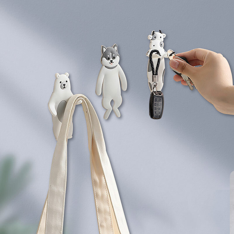 جديد لطيف الإبداعية القط حامل هوك متعددة الوظائف مفتاح مظلة منشفة رف حمالة تعليق جدارية السنانير للحمام رف مطبخ المنظم