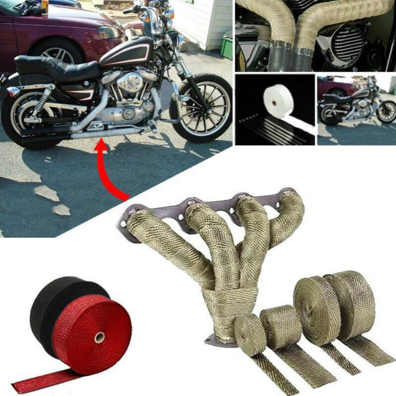 Envoltura de tubo de escape para motocicleta y coche, cinta térmica de acero inoxidable, 5M