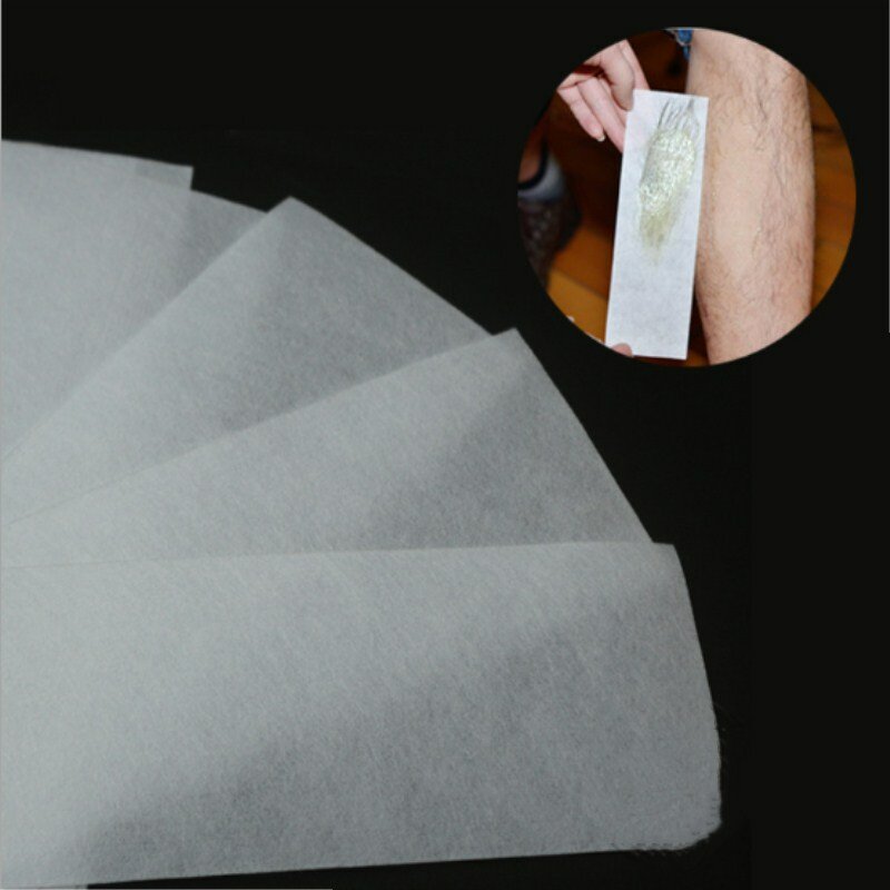 100pcs / Lot Beeswax Special Hair Removal Paper Hair Removal Non-woven Painless No Allergies Male Hair Removal Long Clean Makeup
