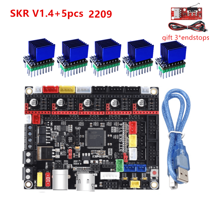 SKR V1.4 3D drukarki płyty głównej BIGTREETECH SKR 1.4 32bit płyta TMC2209 TMC2208 a4988 drv8825 gc6609 sterownik ender 3 pro upgrade