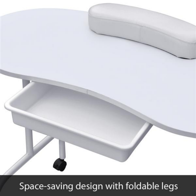 Folding Manicure Table Nail Beautician Desk with Lockable Wheels & Bag  Salon   Art Shop Mesa Para Uñas Manicura